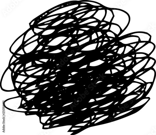Illustration of a circle of scribble vigorously