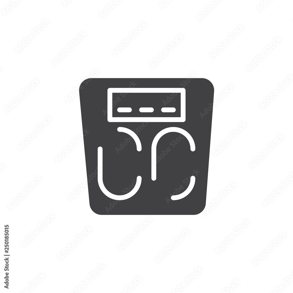 Floor scales vector icon. filled flat sign for mobile concept and web design. Bathroom scales simple glyph icon. Symbol, logo illustration. Pixel perfect vector graphics Floor scales vector icon. filled flat sign for mobile concept and web design. Bathroom scales simple glyph icon. Symbol, logo illustration. Pixel perfect vector graphics