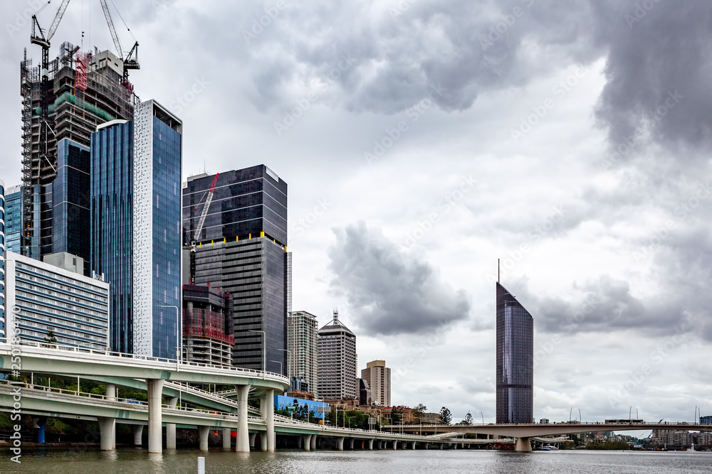 Brisbane CBD high-rise viewed from the river