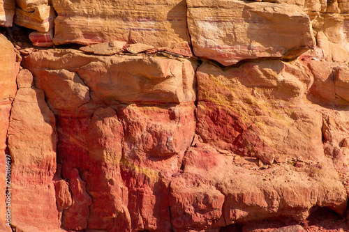 Coloured Canyon is a rock formation on South Sinai (Egypt) peninsula. Desert rocks of multicolored sandstone background. 