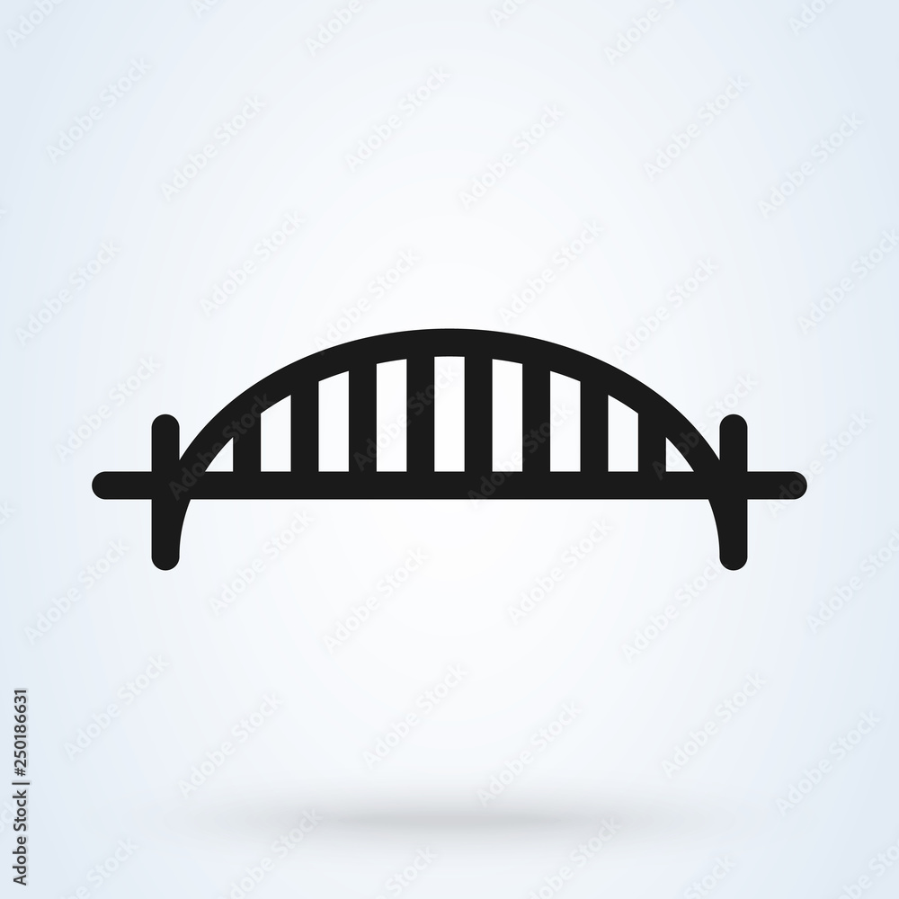 Bridge simple icon outline silhouette isolated on white background.