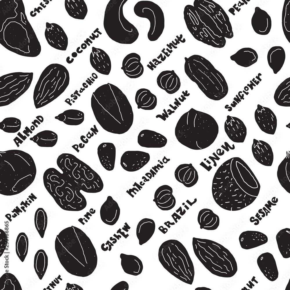 Nuts&seeds vector seamless Nuts&seeds vector seamless