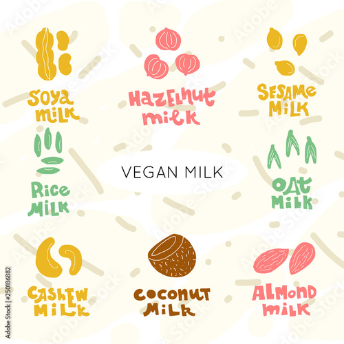 Nuts&seeds Vegan Milk vector