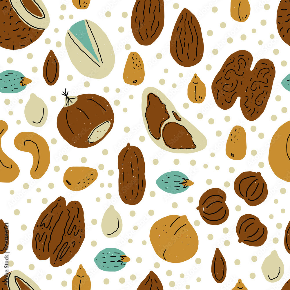Nuts&seeds vector seamless Nuts&seeds vector seamless