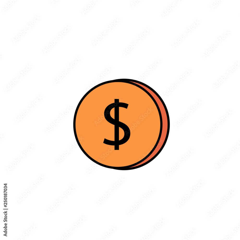 dollar coin icon. Vector illustration dollar coin icon. Vector illustration