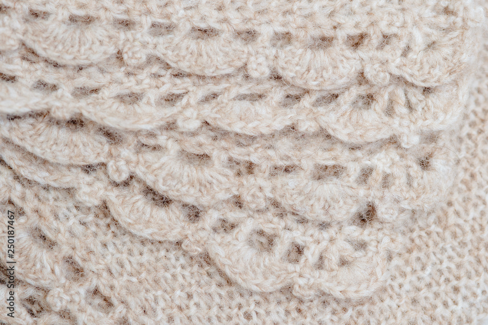 Handmade woolen fabric close-up