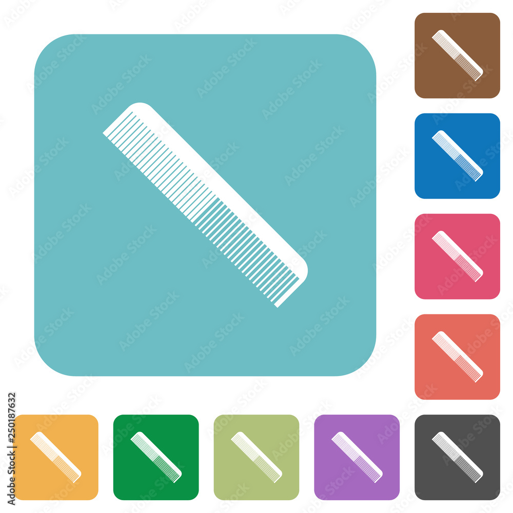 Simple comb rounded square flat icons Simple comb rounded square flat icons