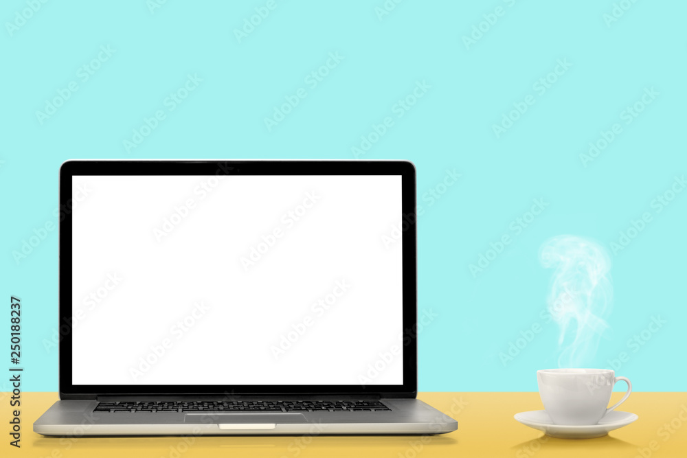 Fototapeta premium modern laptop computer isolated on white background