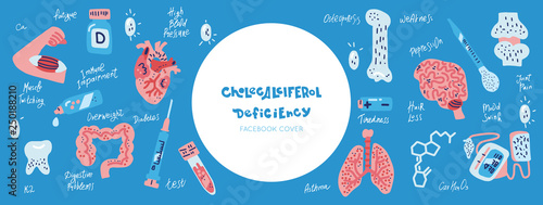 Hand Painted set of vector Healthcare objects