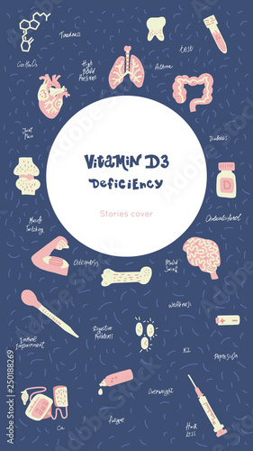 Hand Painted set of vector Healthcare objects