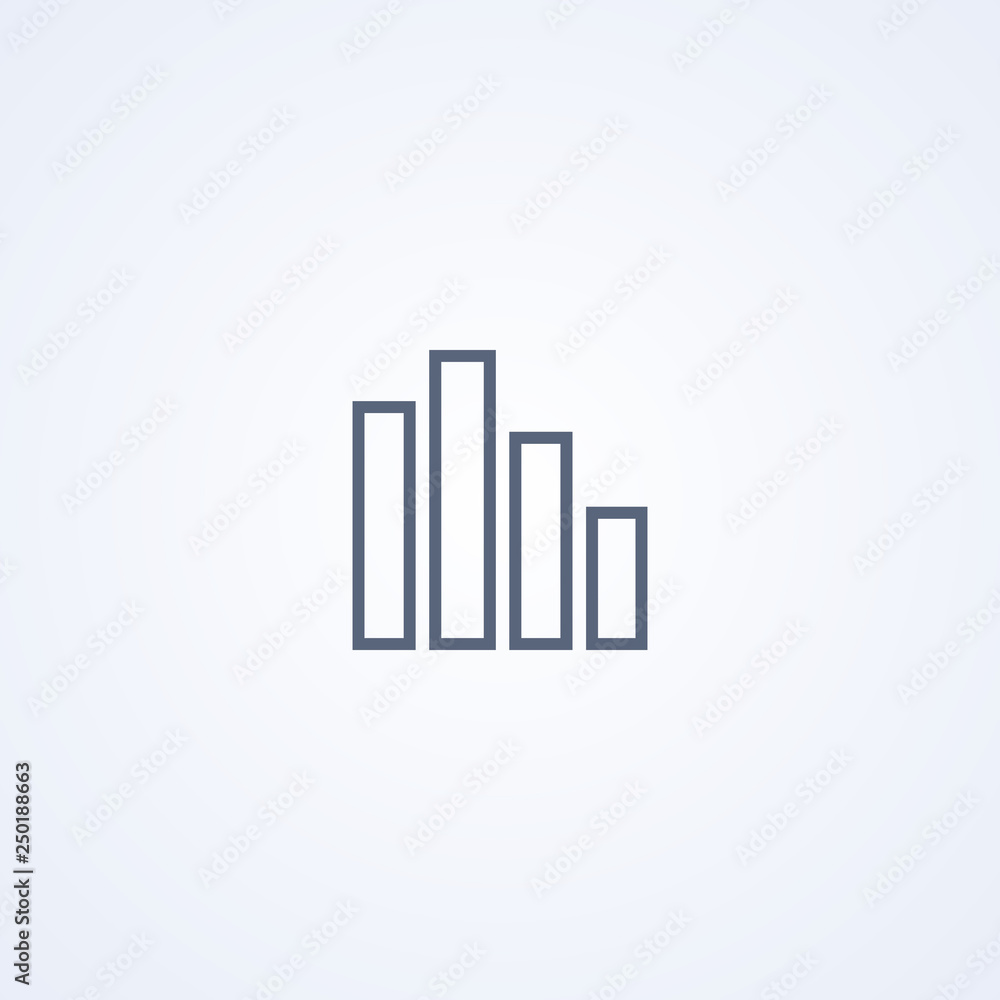 Chart bar, vector best gray line icon Chart bar, vector best gray line icon