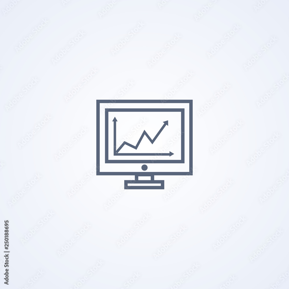 Computer graph, vector best gray line icon Computer graph, vector best gray line icon