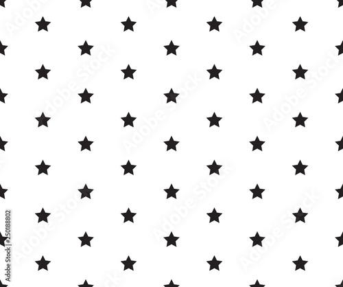 Black and white vector seamless pattern with stars
