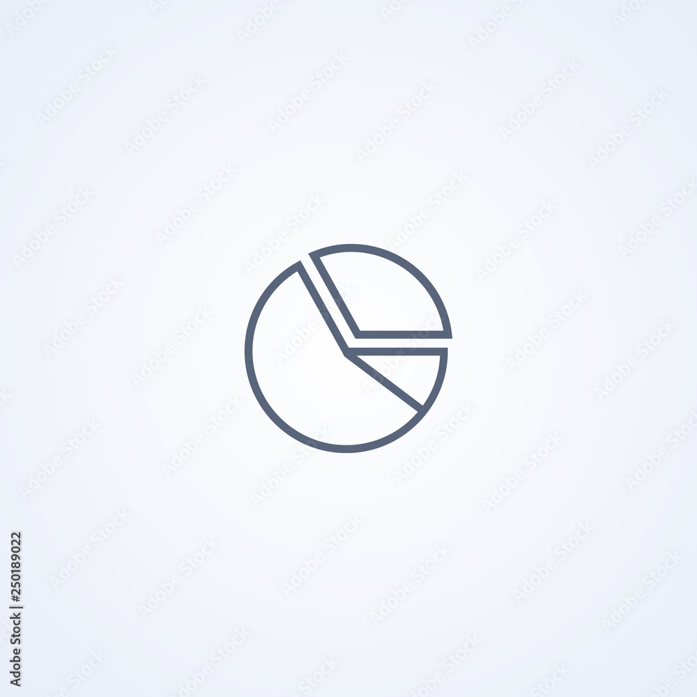 Pie chart, vector best gray line icon Pie chart, vector best gray line icon