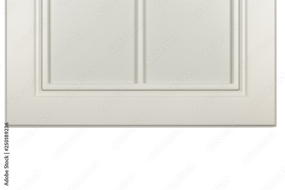 Detail close-up of a white frame facade for the kitchen. Detail close-up of a white frame facade for the kitchen.