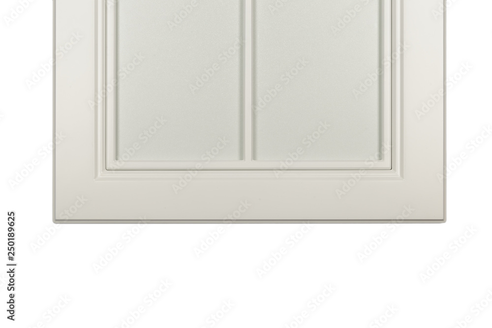 Detail close-up of a white frame facade for the kitchen. Detail close-up of a white frame facade for the kitchen.