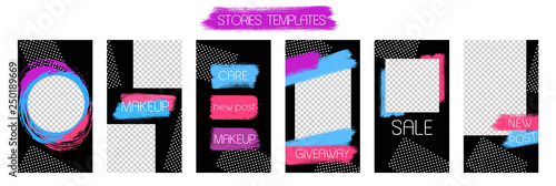 Six stories templates for social network instagram.