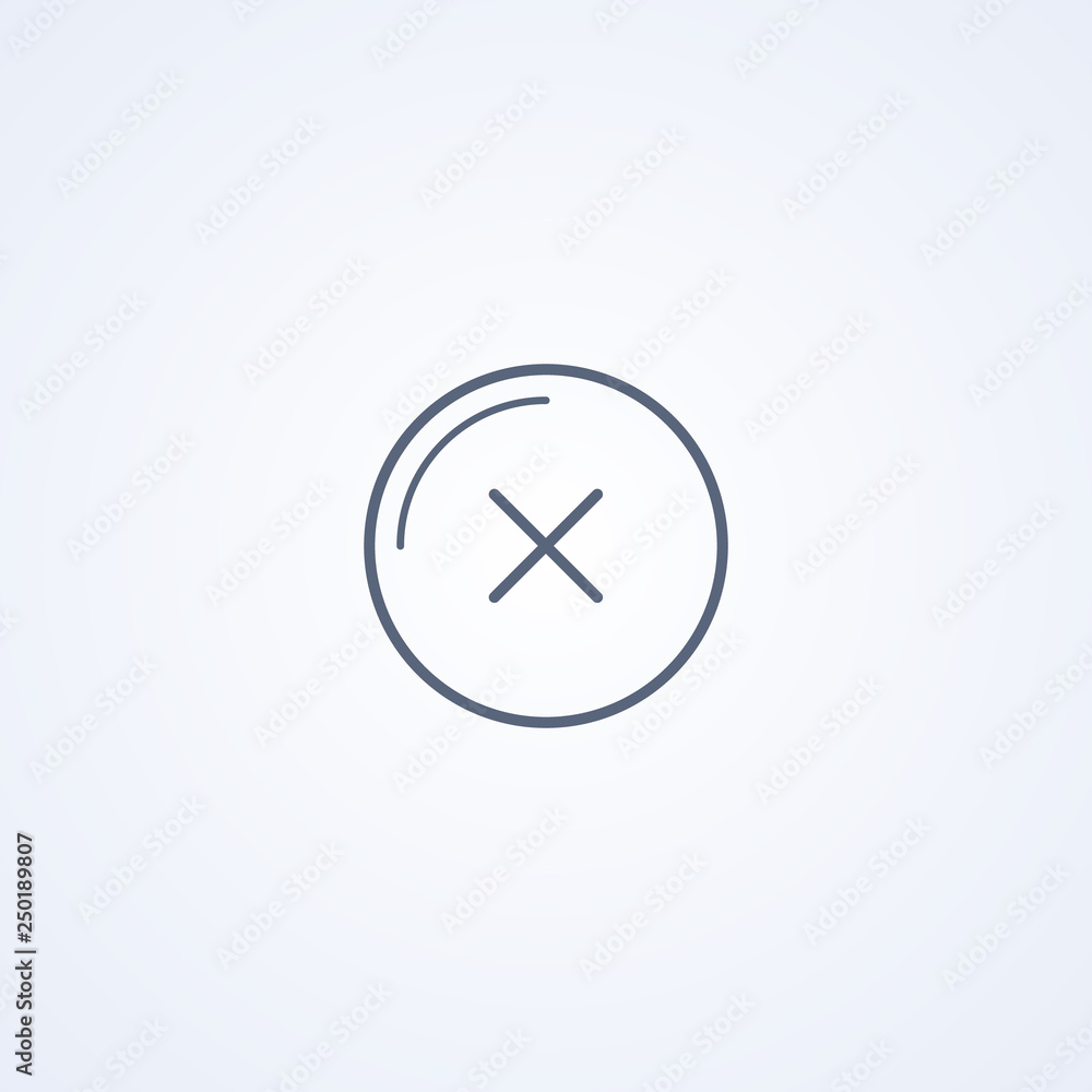 Multiplication, close, vector best gray line icon Multiplication, close, vector best gray line icon