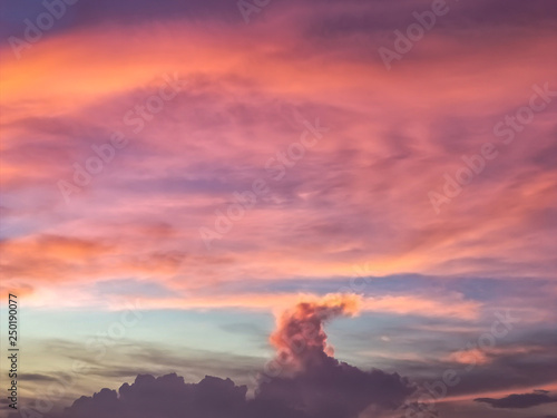 colorful of sky with clouds in the evening