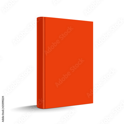 Blank Orange Vertical Hardcover Book - Vector Illustration - Isolated On White Background