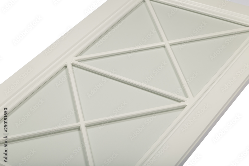 Detail close-up of a white frame facade for the kitchen. Detail close-up of a white frame facade for the kitchen.