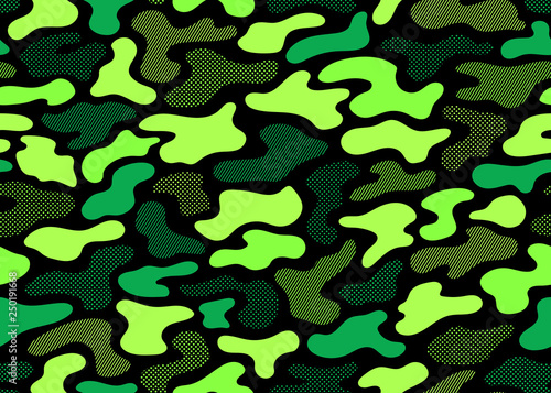 green neon modern camouflage seamless pattern. vector background illustration for fashion, surface design