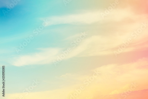 sun and cloud background with a pastel colored © chachamp