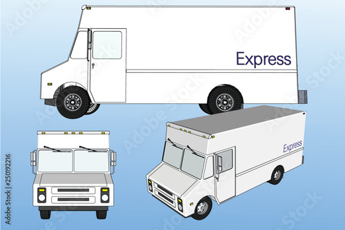 delivery truck on white background