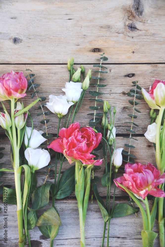 Frühlingsblumen - Blumenstrauß mit Tulpen - Grußkarte