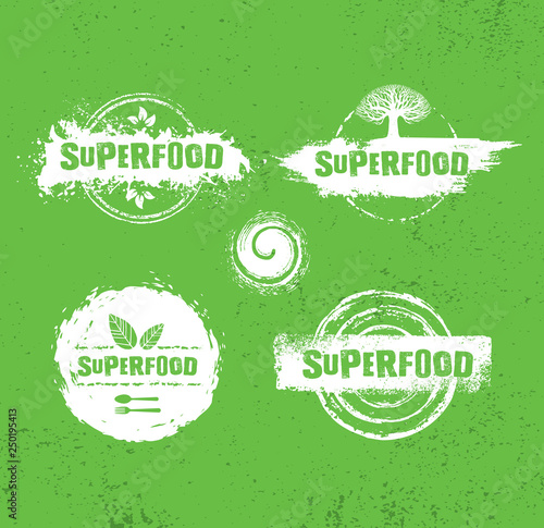 Organic Raw Superfood Vector Design Elements. Health Conscious Local Food Sustainable Concept.