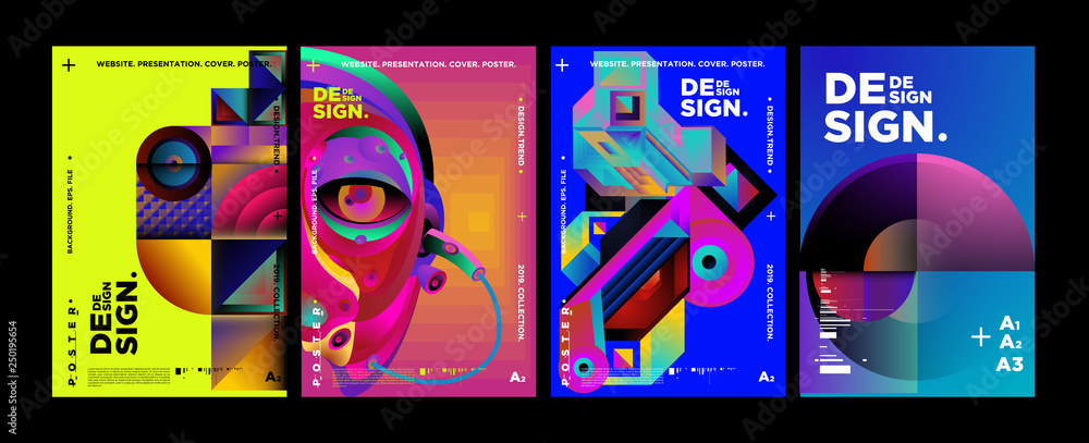Cover and Poster Design Template for Magazine. Trendy Vector Typography ...