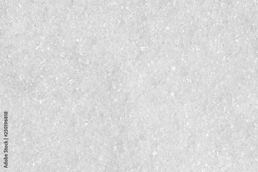 Macro texture of white sugar.
