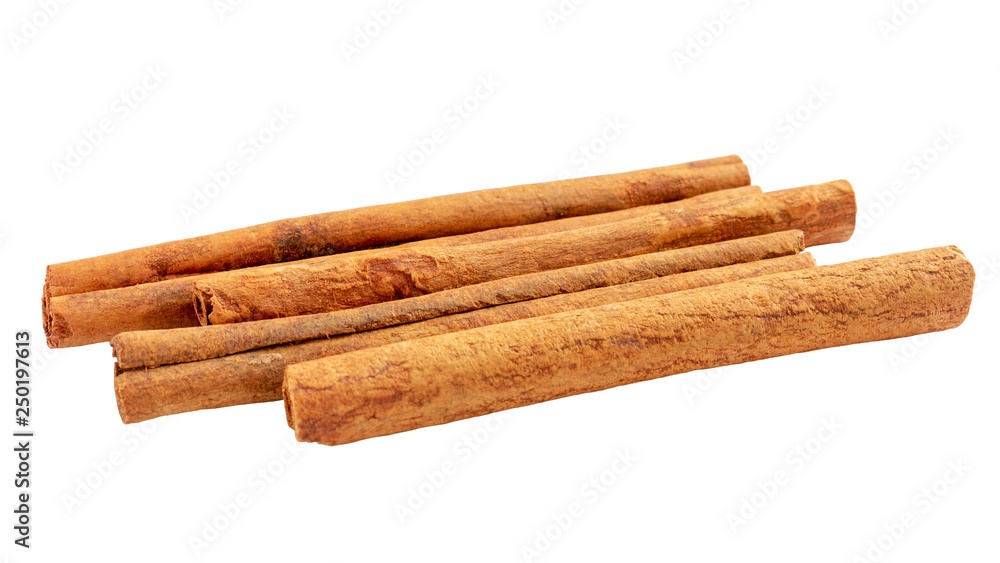 Cinnamon sticks isolated on white.
