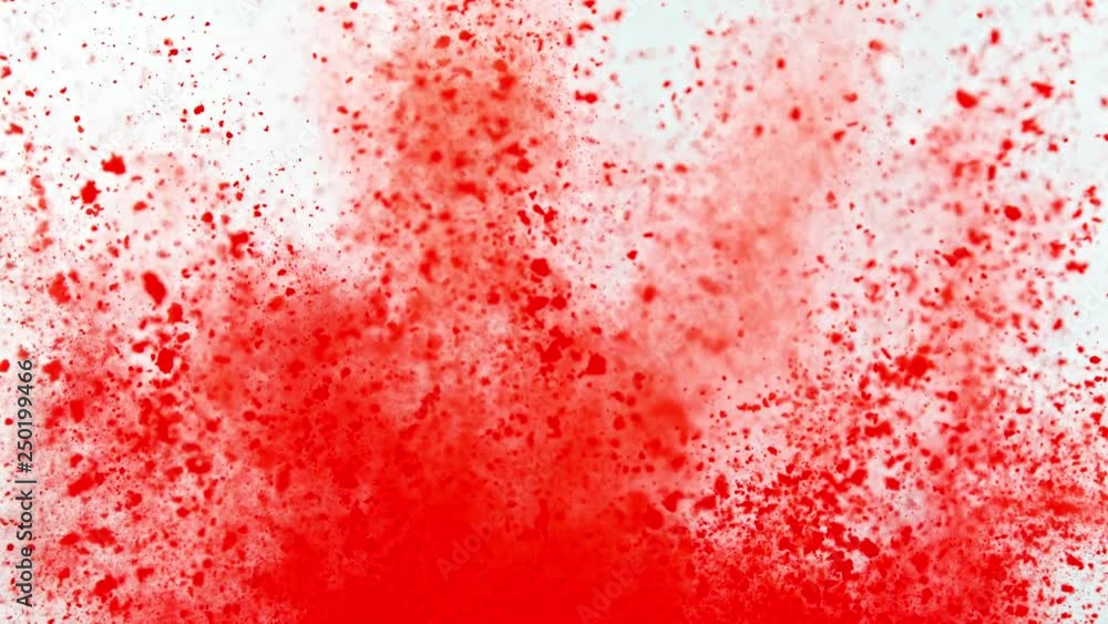 Super slowmotion shot of red powder explosion isolated on white background. Super slowmotion shot of red powder explosion isolated on white background.
