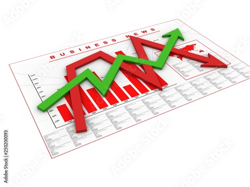 Wallpaper Mural 3d rendering Stock market online business concept. business Graph  Torontodigital.ca