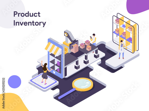 Product Inventory Isometric Illustration. Modern flat design style for website and mobile website.Vector illustration