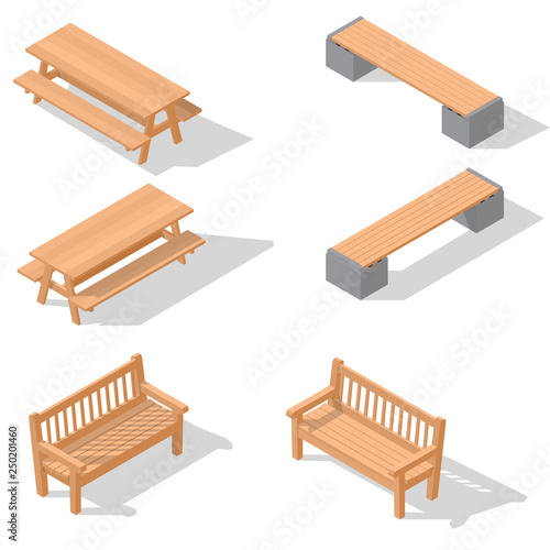Wooden Benches and a table