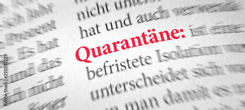 Wörterbuch mit dem Begriff Quarantäne photo