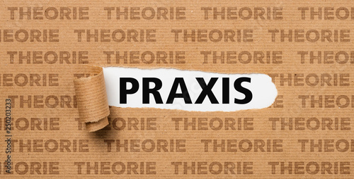 Cuadro en lienzo Zerrissenes Papier - Praxis oder Theorie