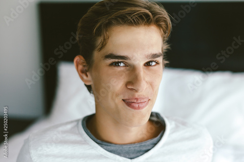 Closeup portrait of a 16 years old teenage guy