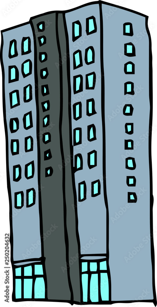 Obraz premium Illustration of a handwritten skyscraper