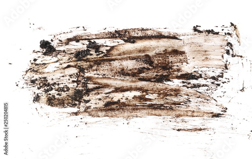 Wet dirt, mud texture isolated on white background, top view © dule964