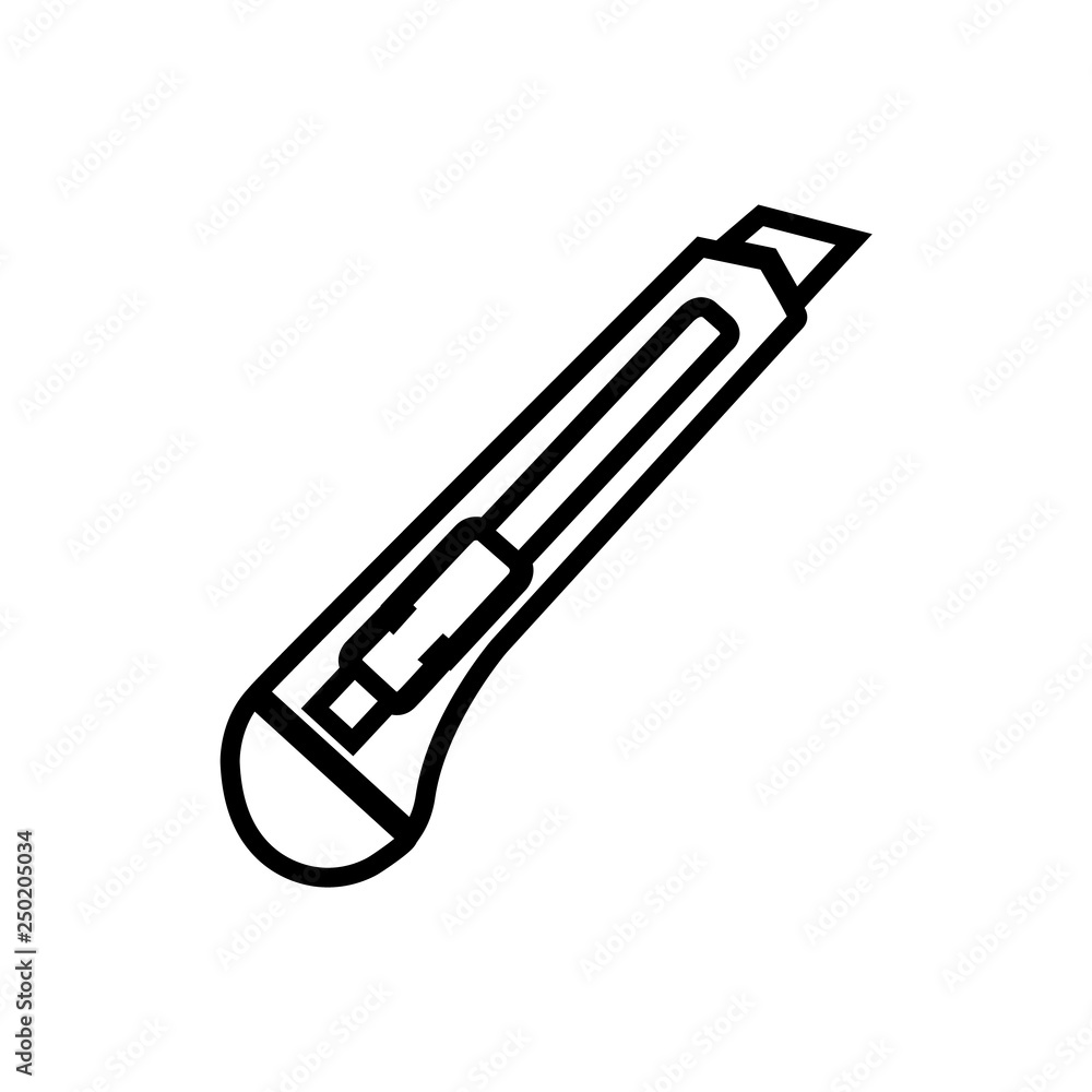 Fototapeta premium Office knife line icon, logo isolated on white background