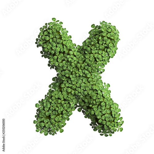 clover letter X - Upper-case 3d spring font - suitable for Nature, ecology or environment related subjects