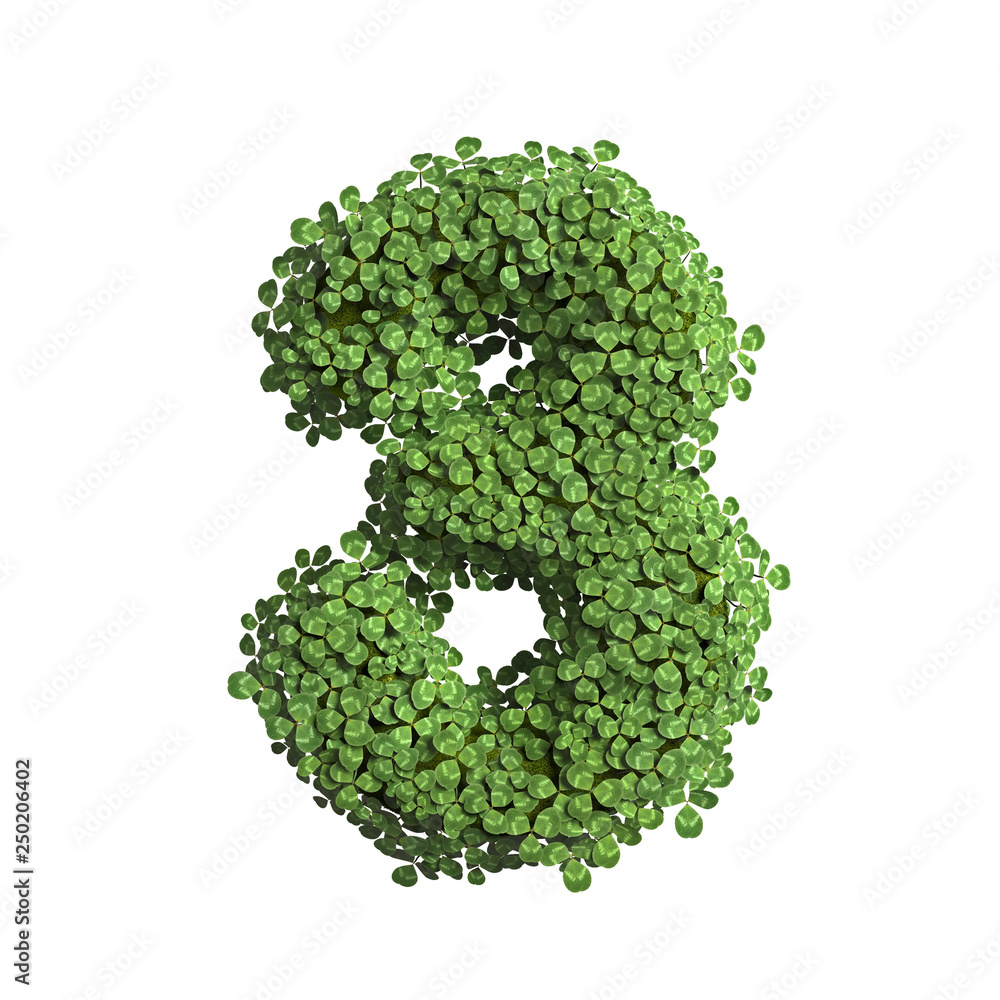 clover number 3 - 3d spring digit - Suitable for Nature, ecology or environment related subjects clover number 3 - 3d spring digit - Suitable for Nature, ecology or environment related subjects