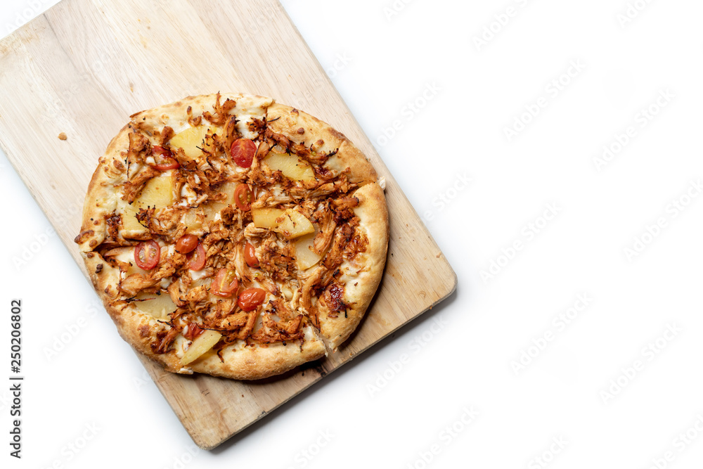 flat lay of black chalk board with pizza and bottle flat lay of black chalk board with pizza and bottle
