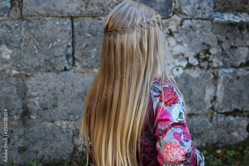 A girl with a waterfall braid