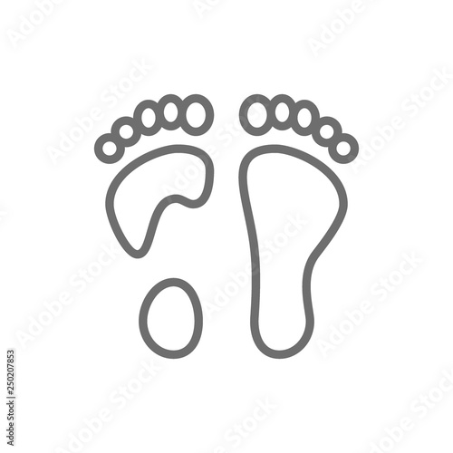 Flat foot line icon.