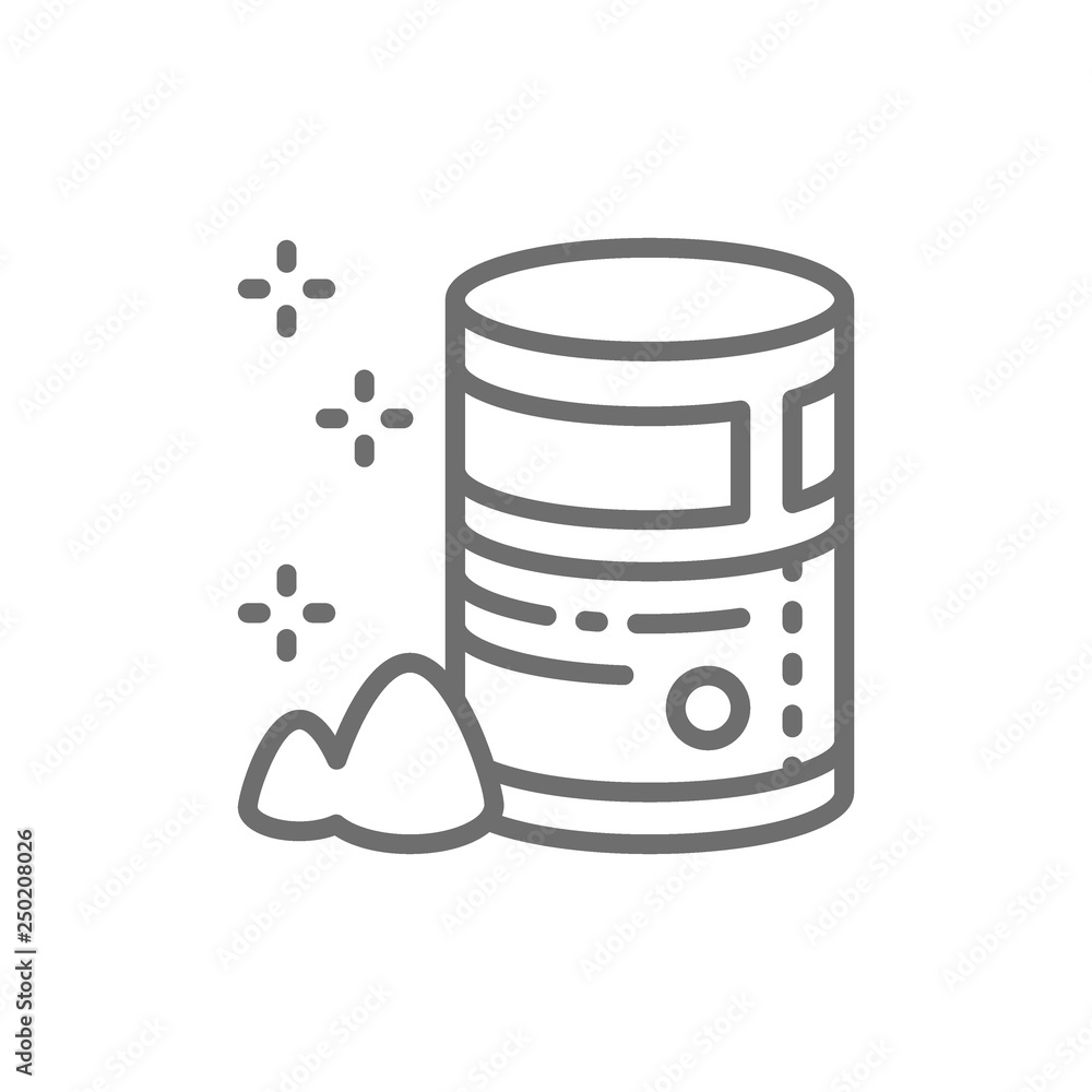 Packaged flour, sugar, powdered milk line icon. Packaged flour, sugar, powdered milk line icon.