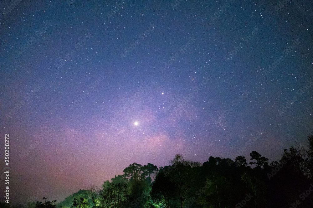 Fototapeta premium Milky way in the dark night.